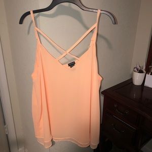 Torrid sheer Blouse with Crisscross front